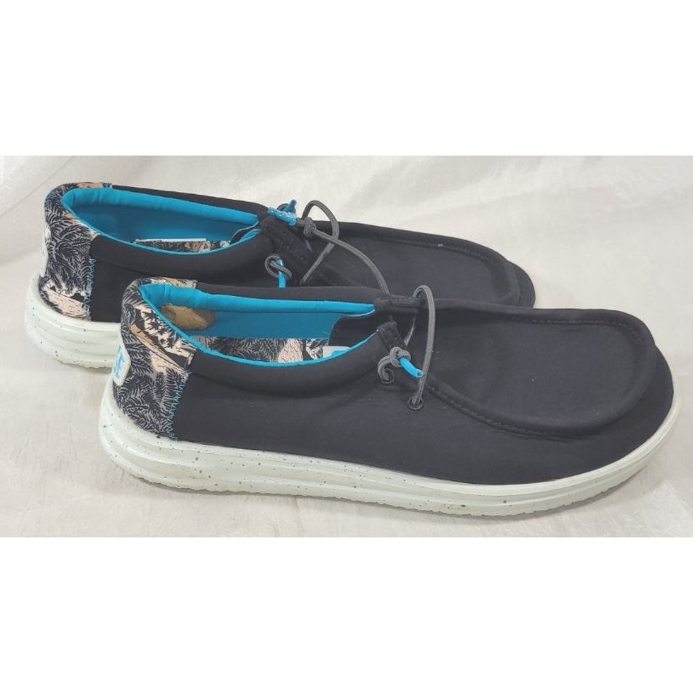 Hey Dude Wally H20 Tropical Loafer Shoes - Black Tropical - Size M8